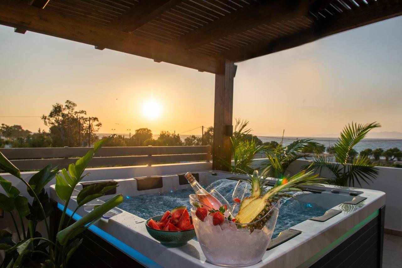 Odyssea Top View & Hot Jacuzzi Front Beach Кремасти Экстерьер фото